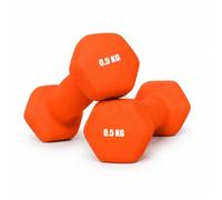 Neoprene Dumbbells Set Hex Anti Roll Coated Hand Weights for Men & Women Non Slip Exercise Dumbbell Pair for Home Gym Fitness in Orange Blue & Pink (Orange, 5 KG Pair)