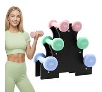 Neoprene Dumbbells Set with Stand, Hand Weights for Women Men Arm Pilates Set, 2 x 1KG, 2 x 1.5KG, 2 x 2KG, Neoprene Matte Finish for Home Workout
