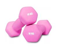 Neoprene Dumbbells Weights Iron Hand Pair Aerobic Workout Fitness Home Gym | Comfortable To Hold and Soft on Floors Excellent Fitness Accessories For Toning and Strength Workouts (Pink, 10Kg Pair)