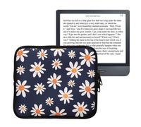 kwmobile Neoprene e-Reader Pouch Size 6,8-7" eReader - Universal eBook Sleeve Case with Zipper, Wrist Strap - Blue/White/Yellow