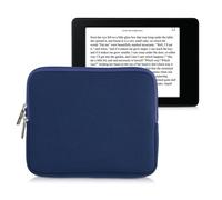 kwmobile Neoprene e-Reader Pouch Size 6,8-7" eReader - Universal eBook Sleeve Case with Zipper - Dark Blue