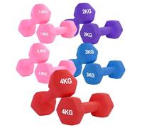 Neoprene Hex Dumbbell 5 Pairs Set 0.5-10kg - Non-Slip Hand Weights for Strength Training, Home Gym Fitness & Full-Body Workouts (Without Rack-Black, 2×(1.5+2+2.5+3+4)26kg)