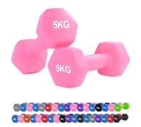 Neoprene Hex Dumbbell Set 0.5-10kg - Non-Slip Comfort Grip Hand Weights for Home Gym, Strength Training, Full-Body Workouts, HIIT, CrossFit, Pilates