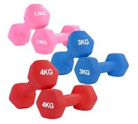 Neoprene Hex Dumbbell Set - 3 Pairs (0.5-10kg) | Non-Slip Neoprene Hand Weights | Anti-Roll Hex Shape | Home Gym Strength Training & Full-Body Fitness for Men & Women