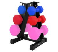 Neoprene Hex Dumbbell Set 3 Pairs 2.5Kg To 4Kg With Rack For Home Gym Training