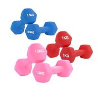 Neoprene Hex Dumbbell Set of 3 Pairs 0.5-10kg - Non-Slip Hand Weights for Home Gym, Strength Training, Fitness Workouts & Full-Body Exercise for Men & Women (Without Rack-Black, 2×(0.5+1+1.5)6kg)