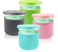 Neoprene Ice Cream Sleeve for Pint Tubs 14-16oz - Insulated Cup Holder Cover with Handle, Reusable Cold Resistant Cozy for Gelato & Yogurt, Machine Washable, Assorted Patterns(1 1)