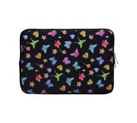 Neoprene Laptop Sleeve Case for 13" to 16" MacBook & Windows, Shockproof Notebook Bag for Air/Pro/Legion (Colorful Butterfly-Black, 15"-16" (Fits MBP 16 & 16" PC))