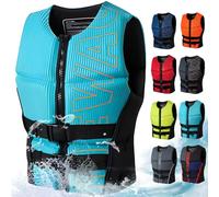 Neoprene Life Jacket Adult Kids Paddle Boarding Lightweight Swimming Vest Buoyancy Aid Adjustable Men Women Life Vests(Blue,2XL)