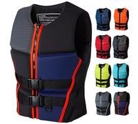 Neoprene Life Jacket Adults Adjustable Buoyancy Aid Portable Swim Vest Multiple Functional Float Jackets(Three Colors,S)