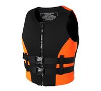 Neoprene Life Jacket and Swim Vest for Adults with Adjustable Straps, Breathable Comfort for Swimming, Fishing, Rafting, Boating, Water Sports(Orange,XL)
