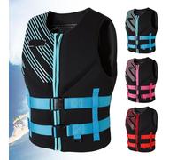 Neoprene Life Jacket for Adults, Adjustable Buoyancy Aid Swim Vest with Secure Fit and Flexible Design for Kayaking Fishing Paddle Boarding Watersports(Blue,M50-60KG)