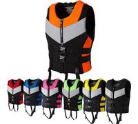 Neoprene Life Jacket for Adults, Adjustable Buoyancy Aid Swim Vest with Secure Fit for Kayaking Snorkeling Paddle Boarding Fishing Watersports(Orange,M58-70KG)