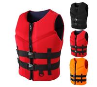 Neoprene Life Jacket for Adults, Adjustable Buoyancy Aid Swim Vest with Secure Fit for Kayaking Snorkeling Paddle Boarding Fishing Watersports(Red,L)