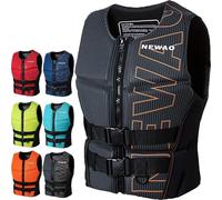 Neoprene Life Jacket for Adults, Adjustable Buoyancy Aid Swim Vest with Secure Fit for Kayaking Snorkeling Paddle Boarding Fishing Watersports(GREY,L65-70kg)