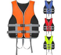 Neoprene Life Jacket for Adults, Adjustable Buoyancy Aid Swim Vest with Secure Fit for Kayaking Snorkeling Paddle Boarding Fishing Watersports(Orange,L60-75KG)
