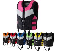 Neoprene Life Jacket for Adults, Adjustable Buoyancy Aid Swim Vest with Secure Fit for Kayaking Snorkeling Paddle Boarding Fishing Watersports(Pink,L70-78KG)