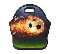 Neoprene Lunch Bags Football Printed Insulated Lunch Tote Bag Reusable Thermal Cooler Lunch Container Box for Work Travel Picnic