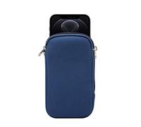 Neoprene Mobile Phone Sleeve Mesh Pocket Lanyard Case for iPhone 17 16 15 14 13 12 11 Pro iPhone X XS SE Samsung Galaxy S25 S24 S23 S22 S21 S20 S10 S10e A01 Google Pixel 8 7a 5 4a 4 (M, Blue)