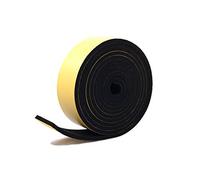 Neoprene Rubber Black Self-Adhesive Sponge Strip 75mm Wide x 12mm Thick x 5m Long for Sealing, Weather Strip, Cushioning, Anti-Vibration, Anti-Slip, Gaskets & DIY