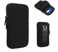 Neoprene Shock Proof Pouch Cell Phone Sleeve Case Zip Wallet Belt Loop Holster for iPhone 16 15 Pro 14 13 12 11 Pro iPhone 13 Mini 12 Mini SE X 8 Galaxy S24 S23 S22 A10e Google Pixel 5 4a 4 (Black, M)