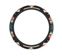 Neoprene Steering Wheel Cover Ethnic Vibrant Vintage Bohemian Symmetric Universal Steering Wheel Cover Fit 15 inch Car SUV Vans, Anti Slip Car Truck Protector