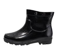 Neoprene Wellies Ladies Ladies Waterproof Boots Road Wolf Boots Mens Rain Non Slip Rubber Ankle Rain Shoes Rubber Dress Shoes Men (Black,8)