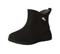 Neoprene Wellies Ladies Waterproof Boots for Women UK Garden Shoes Hollies Boots Women's Rain Shoes Comfortable Rubber for Outdoor Walking Gardening Casual Wear with Slip Sole Rain Boot Heels Black