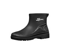 Neoprene Wellies Ladies Waterproof Boots Women Gardening Shoes Oil Rigger Boots Men's Rain Slip Casual Shoes Short Ankle Outdoor Fashion Men's Casual Designer Mens Rain (Black,6)