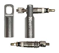 NeoPRO Bike Presta Valve Cap Kit, Silver - Lightweight, Includes 2 Caps & 2 Cores, Easy Valve Core Removing Function, Tire Dust Covers, Made in Taiwan
