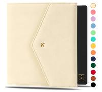 NEORAH - A5 Notebook SLEEVE with Envelope Flap Closure + Dotgrid JOURNAL | Faux Leather Sleeve + Penloop | Bookmarks | Front & Back pocket | 6 Card Slots - AFTERGLOW