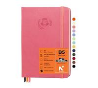 NEORAH - B5 - ART JOURNAL | 200Gsm Dotgrid Notebook |160 Pages(25.0 x 17.5 cm) | Lay Flat |Hard Cover Bullet - Journal|3 Bookmarks |Elastic Closure | Inner BackPocket | Ideal-Junk Journal (PINK)