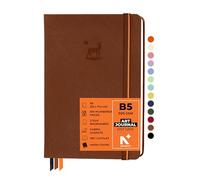 NEORAH - B5 - ART JOURNAL | 200Gsm Dotgrid Notebook |160 Pages(25.0 x 17.5 cm) | Lay Flat |Hard Cover Bullet - Journal |3 Bookmarks |Elastic Closure | Inner BackPocket | Ideal-Bujo,Sketchbook (BROWN)