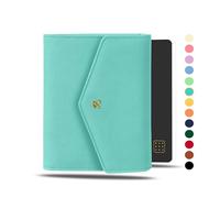 NEORAH - B6 Notebook Sleeve with Envelope Flap Closure + Dotgrid Journal | Faux Leather Sleeve + Penloop | Bookmarks | Front & Back Pocket | 6 Card Slots - Teal