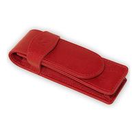 NEORAH -Faux Leather Handcrafted Double Pen Pouch with Loop |Portable Pen Case for 2 Fountain Pen, Roller Ball,Ballpoint Pen |Pen Holder,Pen case |Ideal Gifts for Men,boss,dad |14.5 x 4.5 cm| RED