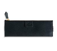 NEORAH - Pen Sleeve - Slide it on Your Notebook Cover - Fits Till A5 Notebook - Vegan Leather Pen Pouch Sleeve- Pouch with Zipper Journaling & Office Stationery Supplies, (Size:20 x 6.8 cm) - Black