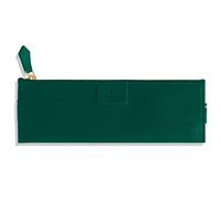 NEORAH - Pen Sleeve - Slide it on Your Notebook Cover -Fits Till A5 Notebook - Vegan Leather Pen Pouch Sleeve- Pouch with Zipper Journaling & Office Stationery Supplies, (Size:20 x 6.8 cm)-Dark Green