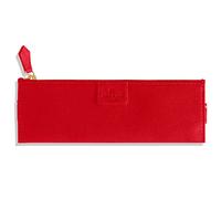 NEORAH - Pen Sleeve - Slide it on Your Notebook Cover - Fits Till A5 Notebook - Vegan Leather Pen Pouch Sleeve- Pouch with Zipper Journaling & Office Stationery Supplies, (Size:20 x 6.8 cm) - RED