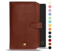 NEORAH - PETITE Notebook SLEEVE with SNAP Button + Dotgrid JOURNAL | Faux Leather Sleeve + Penloop | 2 Front 1 Back compartment | 4 Card Slots | 2 BookMarks | Gift Box- Fits any PETITE Softcover