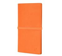 NEORAH - PETITE Travellers Notebook SLEEVE + Dotgrid JOURNAL | Faux Leather Sleeve | Front & Back compartment | 3 Card Slots | 2 Bookmarks - Fits any PETITE Softcover Hobonichi Notebook - ORANGE