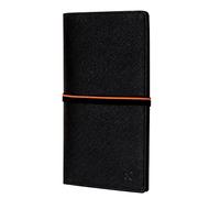 NEORAH - PETITE Travellers Notebook SLEEVE + Dotgrid JOURNAL | Faux Leather Sleeve | Front & Back compartment | 3 Card Slots | 2 Bookmarks - Fits any PETITE Softcover Moleskine Notebook - BLACK