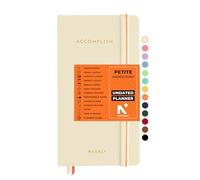 NEORAH - UNDATED ACCOMPLISH Planner PETITE | 12 Month Productivity Planner Diary | Weekly | Monthly | 12 Month Budget Tracker - (21 x 10.5cm) | Undated HARDCOVER Planner (Afterglow)