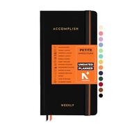NEORAH - UNDATED ACCOMPLISH Planner PETITE | 12 Month Productivity Planner Diary without Dates | Weekly | Monthly | 12 Month Budget Tracker - (21 x 10.5cm) | Undated HARDCOVER Planner (Black)