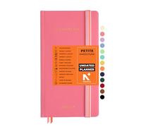 NEORAH - UNDATED ACCOMPLISH Planner PETITE | 12 Month Productivity Planner Diary without Dates | Weekly | Monthly | 12 Month Budget Tracker - (21 x 10.5cm) | Undated HARDCOVER Planner (Pink)