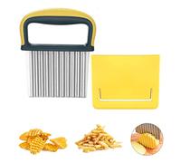 Neoreser Crinkle Cutter, Crinkle Chip Cutter, for Potato Chips, French Fries, Fruits and Vegetables Waves Cutting Tool (Yellow)