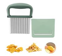 Neoreser Crinkle Cutter, Crinkle Chip Cutter, for Potato Chips, French Fries, Fruits and Vegetables Waves Cutting Tool (Green)