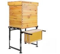 Neorexon Upgrade Metal Hive Stand w/Detachable Hive Frame Holder, Adjustable Height 15.5” - 21” & Width 15.5” - 25” Beehive Stand, Easy to Assemble Bee Stand for Beekeeping (Patent Pending)