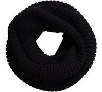 NEOSAN Womens Thick Ribbed Knit Winter Infinity Circle Loop Scarf, Black