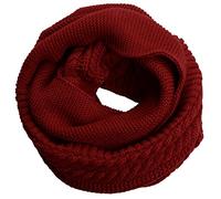NEOSAN Womens Thick Ribbed Knit Winter Infinity Circle Loop Scarf, Crochet Burgundy
