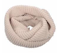 NEOSAN Womens Thick Ribbed Knit Winter Infinity Circle Loop Scarf, Khaki, 48" circumference x 12"W